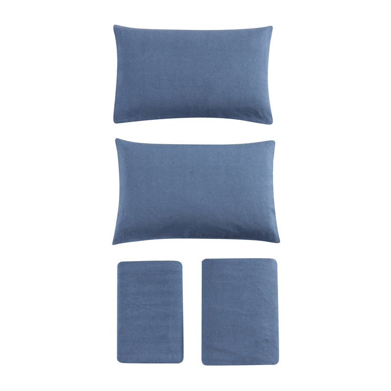 Ensemble de draps en flanelle de coton Eddie Bauer, Ensemble de draps pour lit double, Bleu
