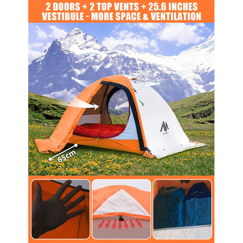Tente orange pour 2 personnes, Orange