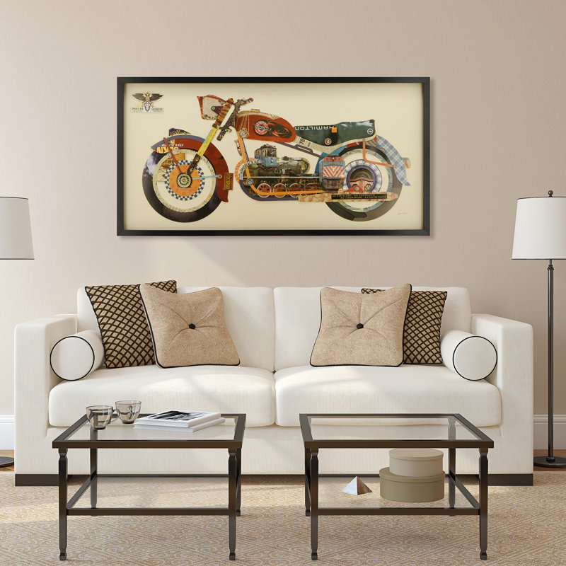 Holy Furious Motorbike Dimensional Collage Framed Graphic Art