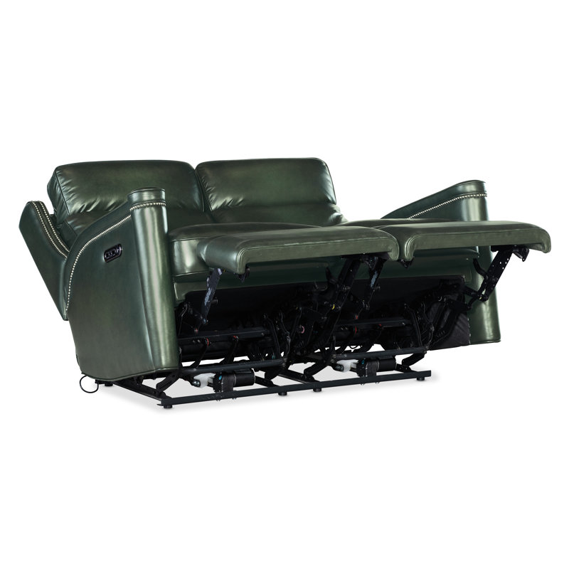MS Leather Loveseat, Green