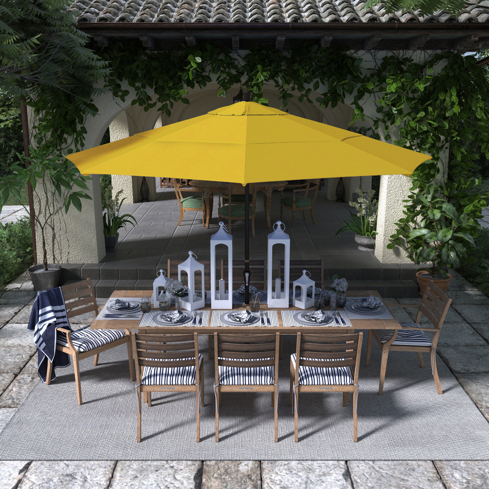 132'' Outdoor Umbrella, Lemon Performance