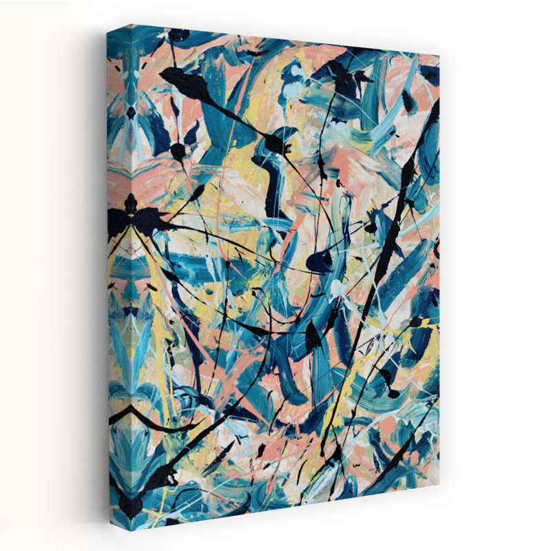 Art contemporain contemporain abstrait coloré, H 18 po x l 12 po