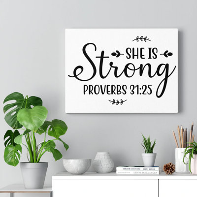 Strong Proverbs 31:25 1 Piece Wrapped Canvas Wall Art