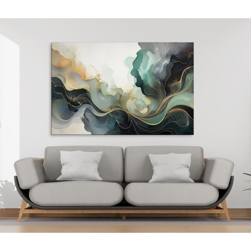Gilded Streams, 20" H x 30" W