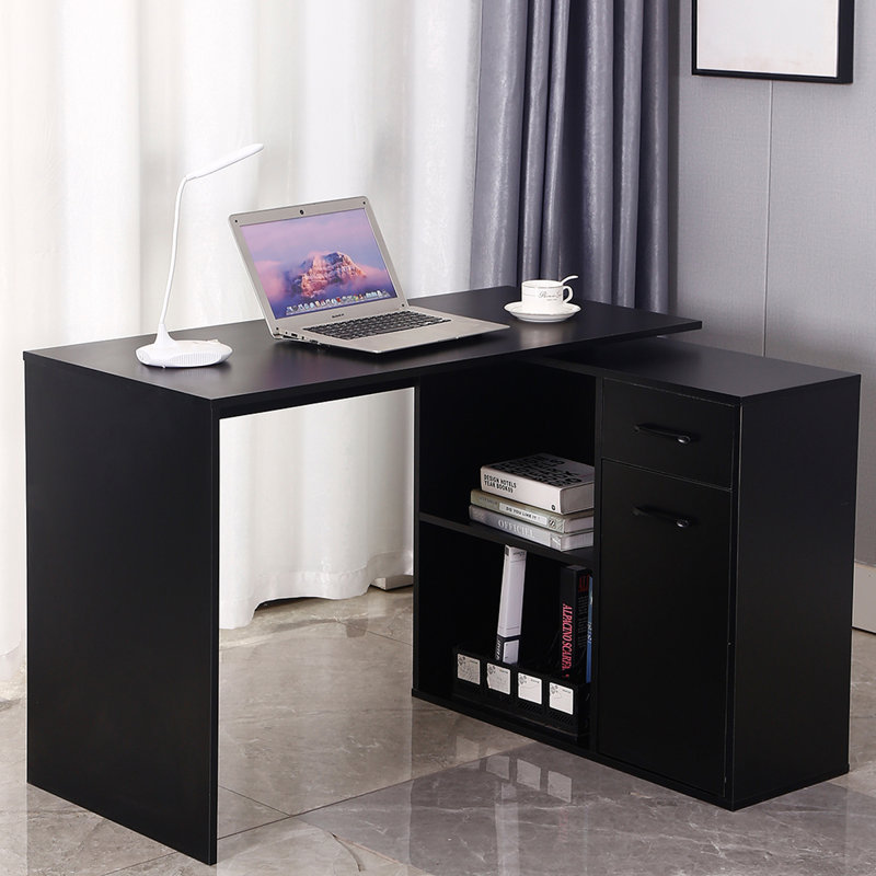 L-Shaped Executive Desk, Black