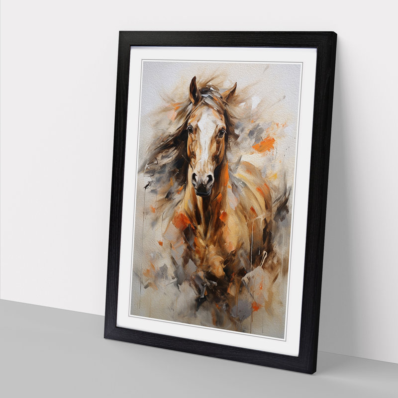 Horse Gestural Art - Framed Print