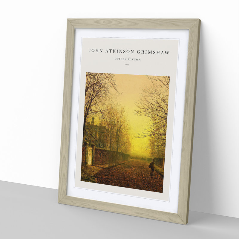 Golden Autumn by John Atkinson Grimshaw - Single Picture Frame Print, 65cm H x 48cm W x 2cm D, Oak Framed