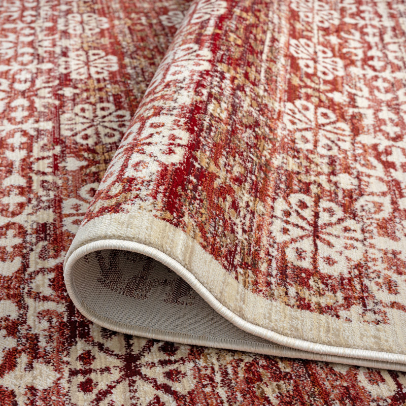 Mirabelle Floral Area Rug in Rust, Rectangle 8'5" x 11'5"
