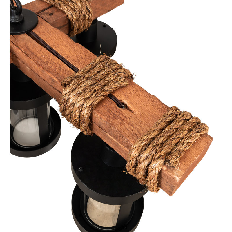 Rustic Lodge 8 - Light LED Chandelier