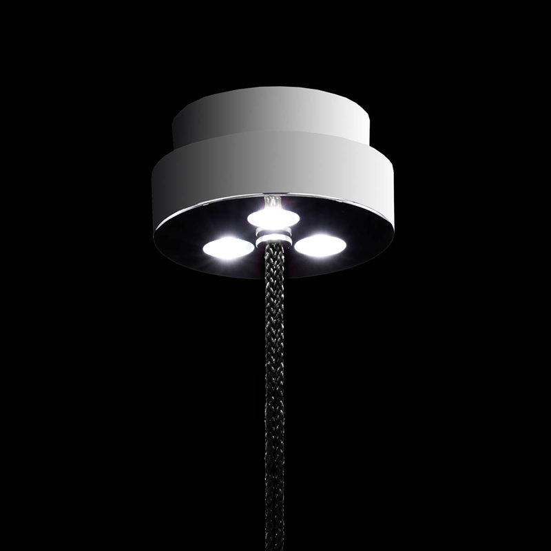 Flora 3 - Light LED Pendant, Polished Chrome/Black