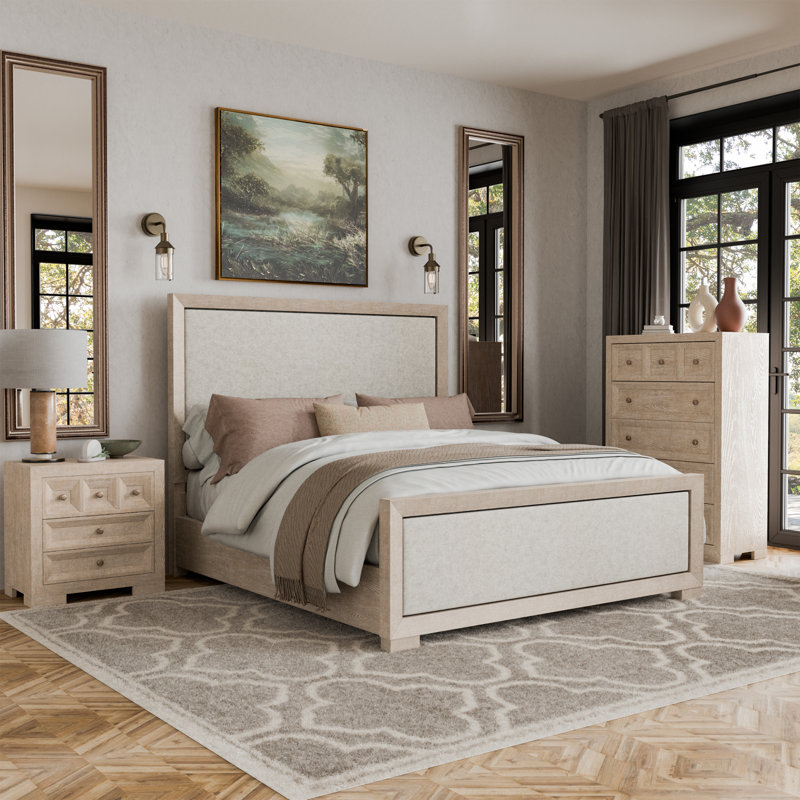Chahine 3-Piece Bedroom Set, Black, King, 3 Pcs: Bed, Nightstand, Dresser