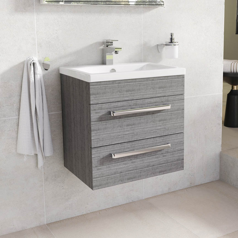 Whitfield 515mm Single Bathroom Vanity with Integrated Ceramic Basin, Grey