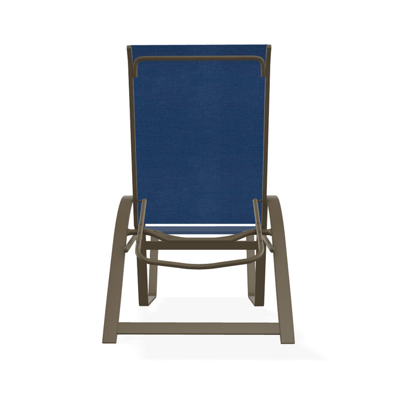 Chaise longue inclinable Holna, Bois de plage texturé, Cobalt 35D Sunbrella®