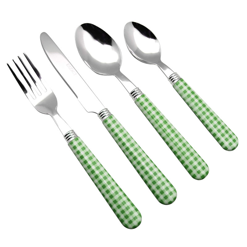 Brambly Cottage Otway 24 Piece Cutlery Set , Service for 6, Green