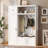 3-in-1 Hall Tree with Overhead Storage Cabinet, 3 Adjustable Side Shelves, 4 Heavy-Duty Hooks, 2 Spacious Drawers, Grooved Back Panel Design, Contrasting Seat Bench-129768523