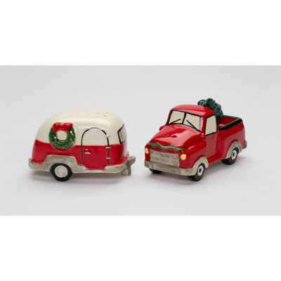 Christmas Camper Trailer Salt and Pepper Shaker