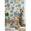 Papier peint floral blanc sur fond blanc