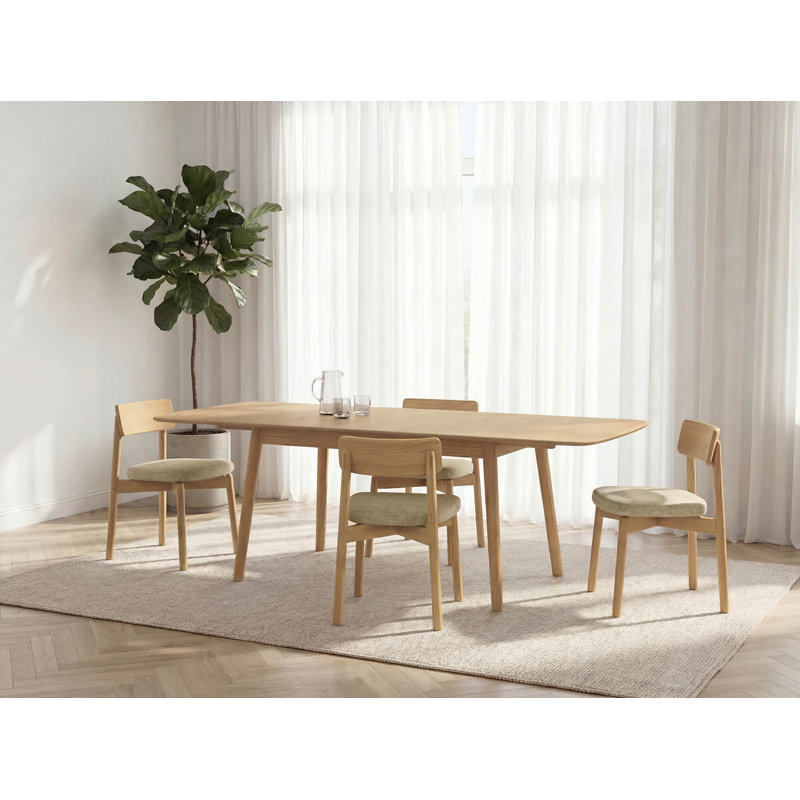 Baton Dining Upholstered Dining Chair, Microsuede Onyx, Seared Oak