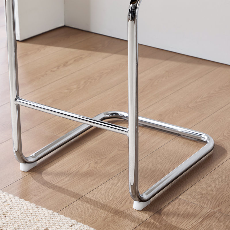 Tabouret de bar 26 po Marlow, Velours jaune / structure chromée, 2, Hauteur du siège de 26 po