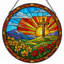 Vitrail 12 "H Sunrise Cross-533482738