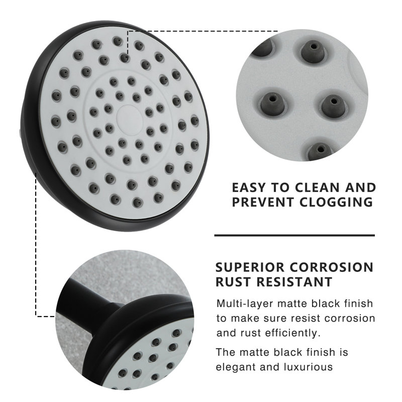 Système de douche complet, Noir mat