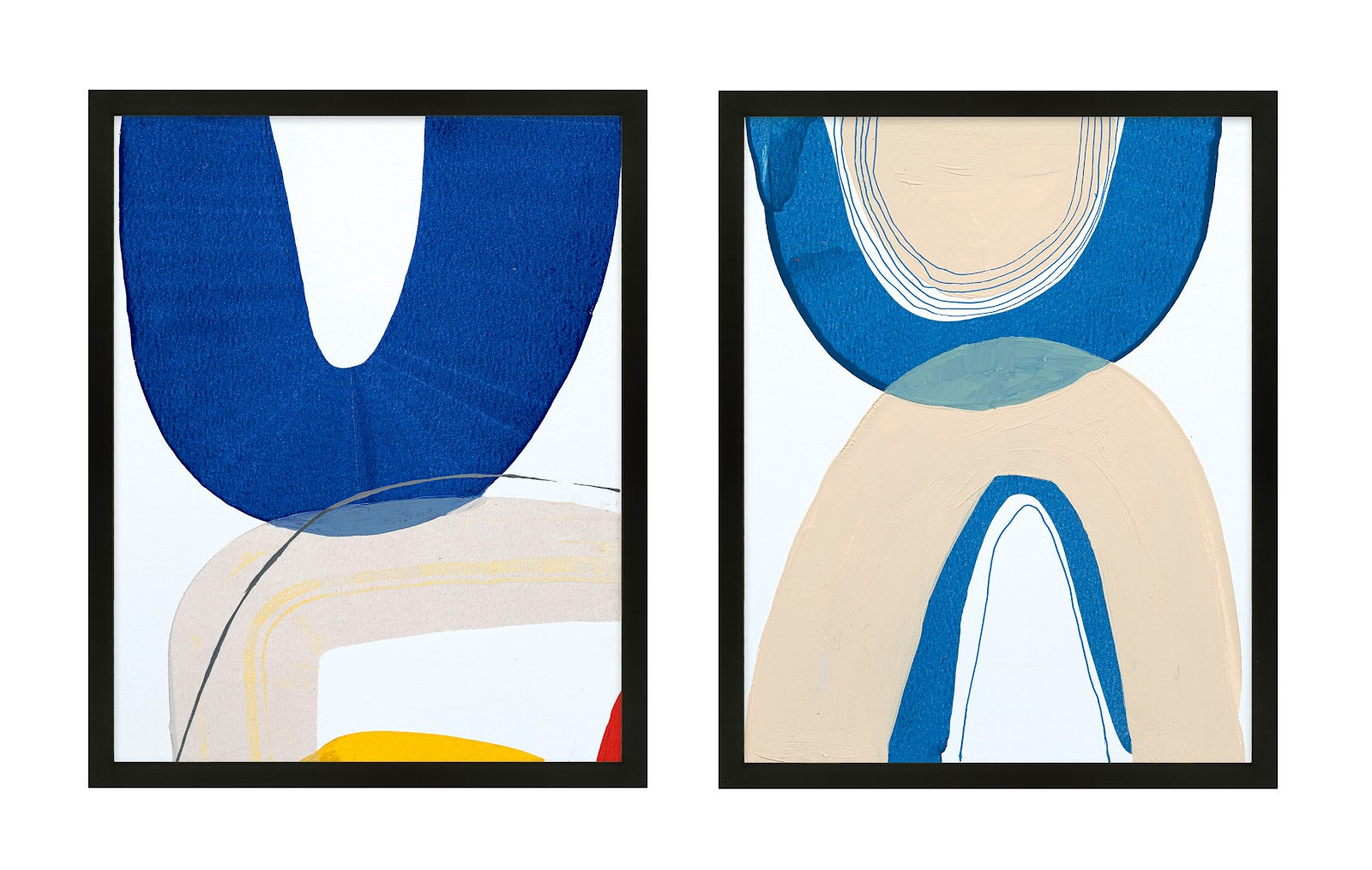 Unity Set Of 2 by Andrea Stokes, 50" H x 80" W x 1.25" D, Black Framed