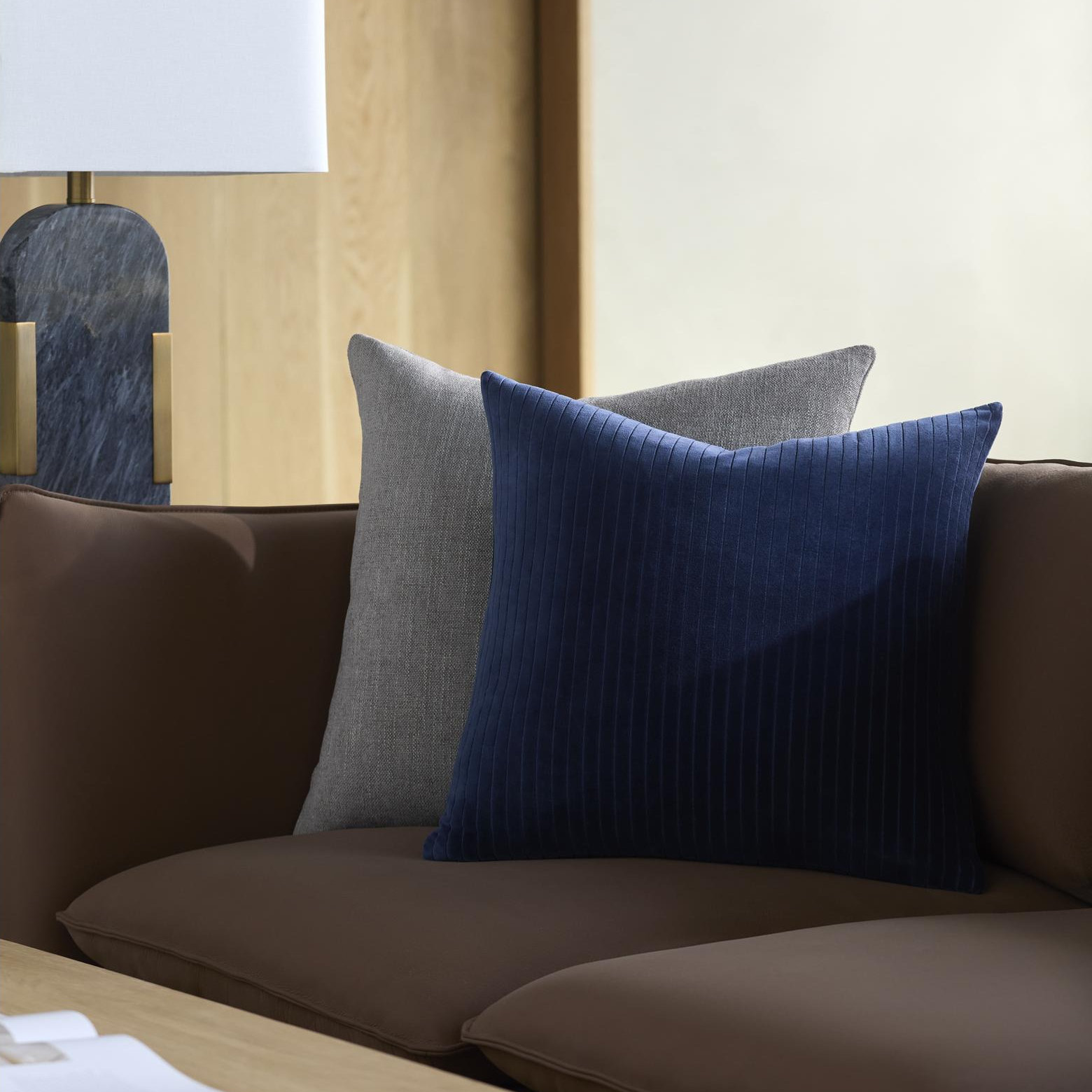 22" x 22" Cotton Pillow Cover, Dark Blue, 22" x 22", Pillow Cover Only - No Insert