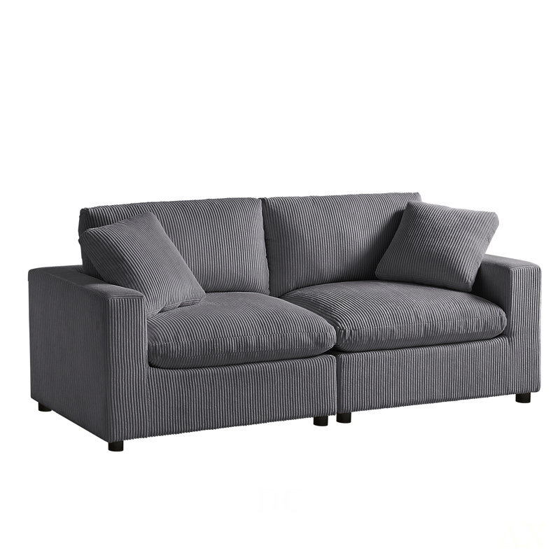 Canapé modulaire 2 pièces Chelsea, Charcoal Polyester