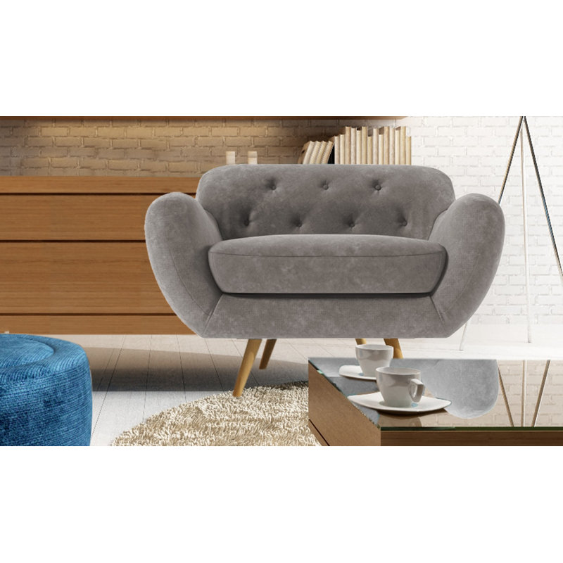 Jefferson Upholstered Armchair, Grey