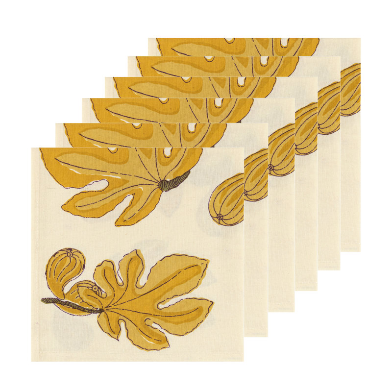 Fig 100% Cotton Square Napkins, Citrine
