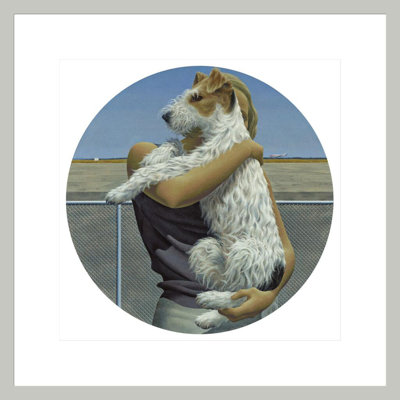 «Woman and Terrier» par Alex Colville - impression giclée encadrée