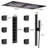 Rodeo 27.5-Inch LED&Music Rainfall Thermostatic Shower System with Slide Bar and 2-in-1 Handheld-97793330
