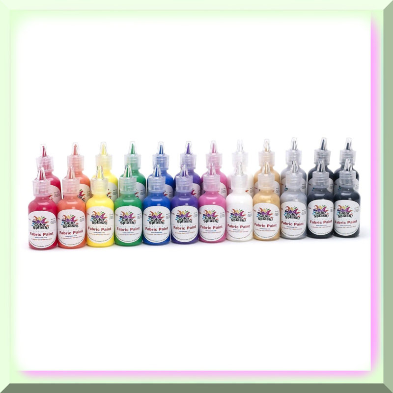 3D Fabric Paint Set, 24 Assorted 1-oz Bottles