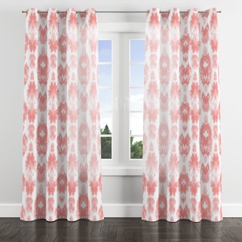 Boho Room Darkening Curtains - Contemporary Boho Balikos Grommet Curtain - 1 Panel, Gold Grommets, 52" W x 120" L
