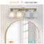 Applique murale moderne de 24 pouces à quatre lumières avec finition dorée et abat-jour en verre givré, convenant à l'éclairage de la salle de bain ou du couloir (ampoule non incluse)-160777468-160777458