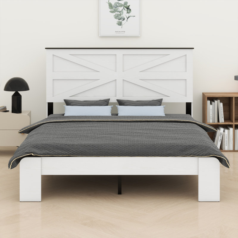 Base de lit plateforme en bois, Grand