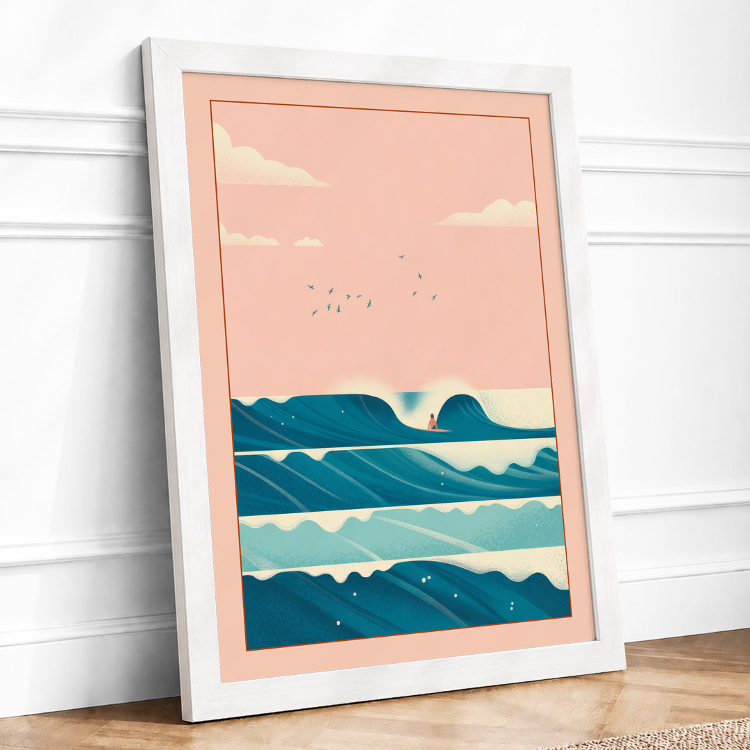 Calm Horizon Coastal - Framed Print