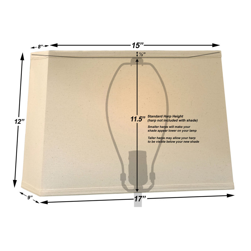 Abat-jour rectangulaire en tissu 12 po H Spider