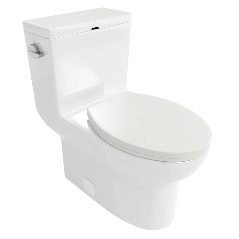 Ceramic One Toilet - Finish, Powerful Flushing, White, 29.51 In. Depth X 16.18 Width 28.67 Height One Piece With Stable Flushing Silent, D W H