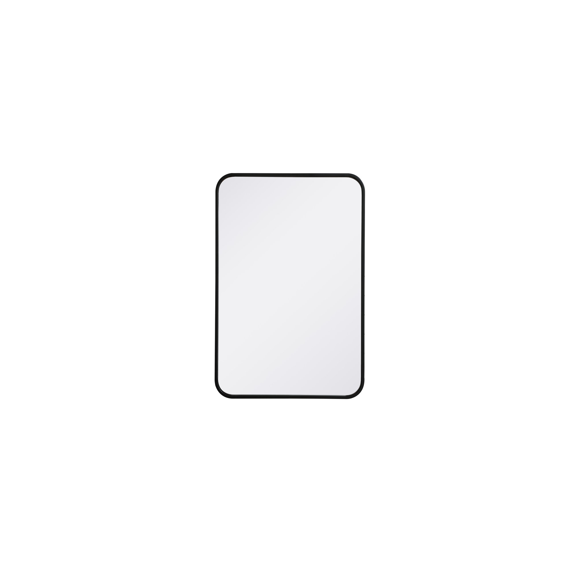 Sabine Metal Rounded Rectangle Wall Mirror, 30" x 20", Black