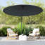 Parasol en porte-à-faux 9 pi avec 16 nervures en fibre de verre, gris