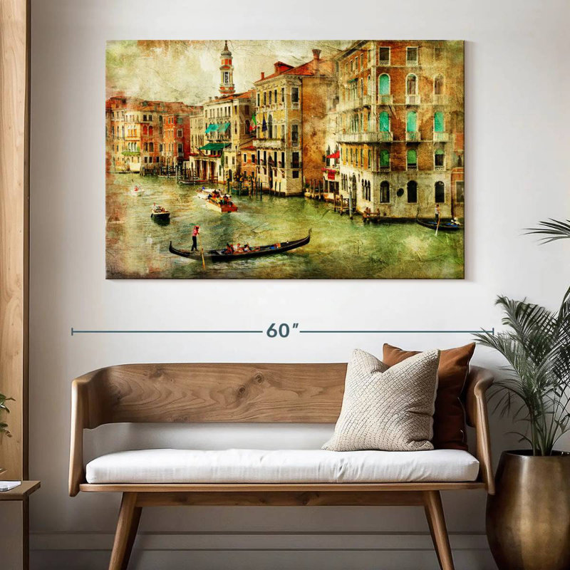 Vieille scène de Venise, H 34 po x l 51 po