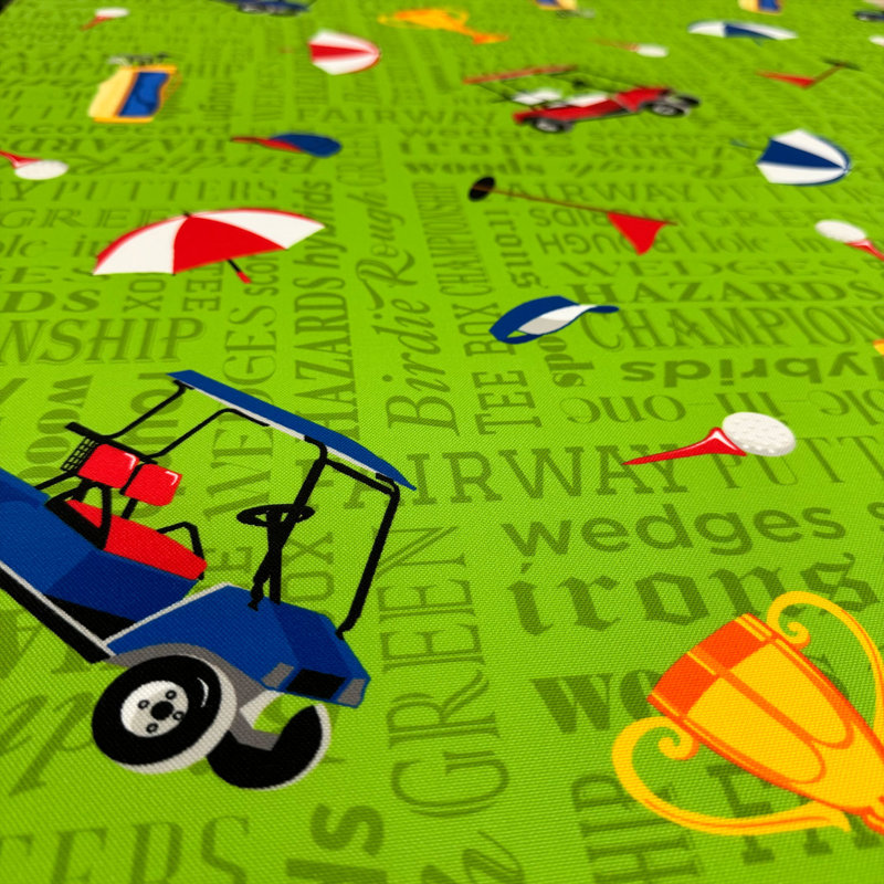 Passion For Golf Collection 60"X90" Printed Tablecloth With Table Weight Set