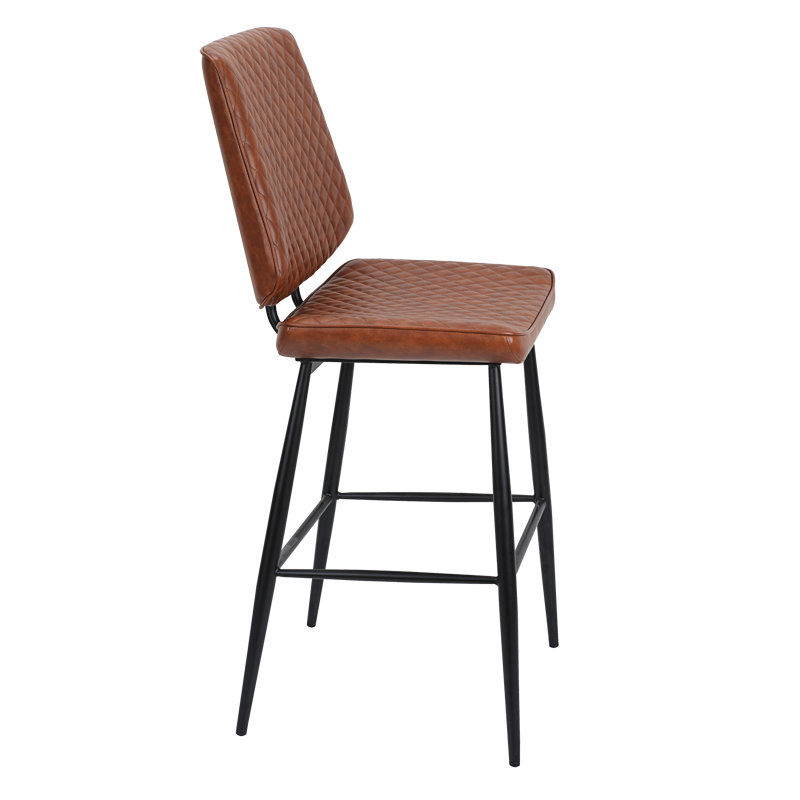 H&D Metal Tufted Bar Stool