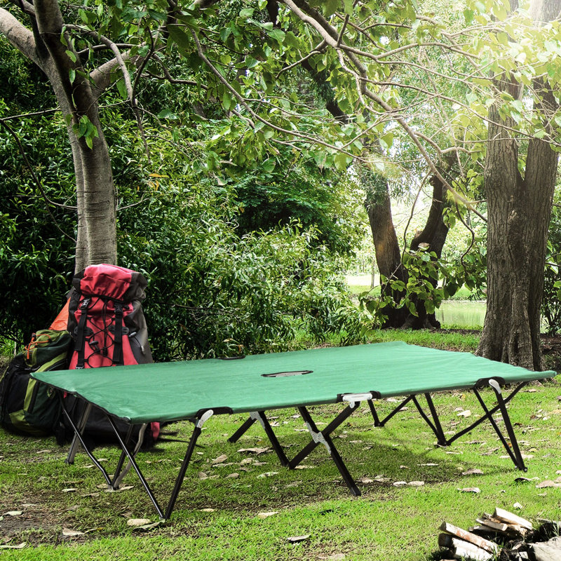 Lit de camping pour 2 personnes pour adultes - 50 "très grand lit pliant portatif pliant avec sac de transport