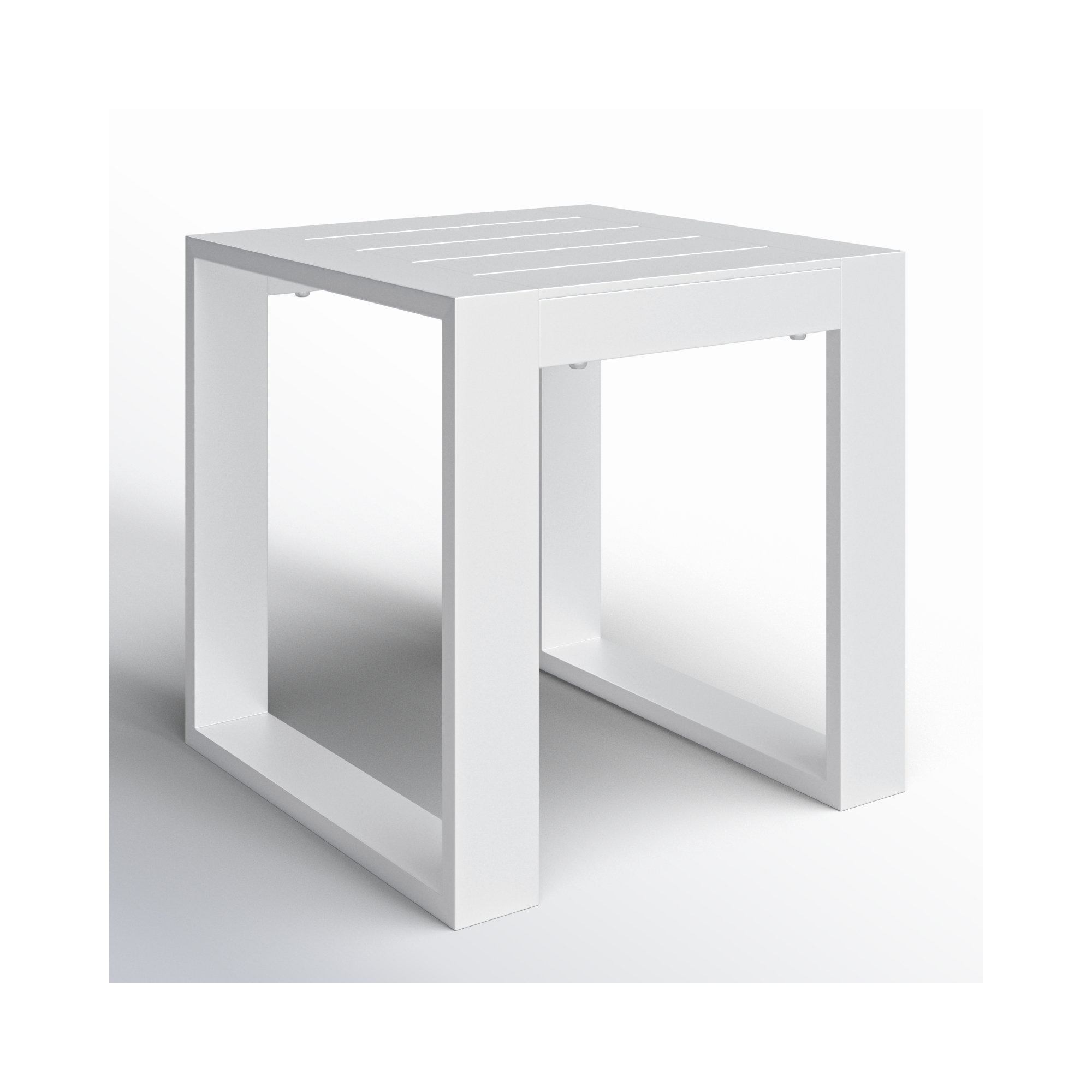 Dover 19.5'' Aluminum Outdoor Side Table, White
