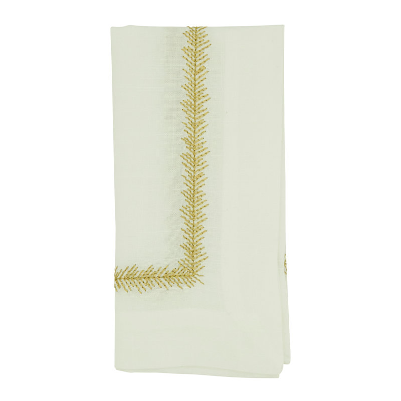 Serviette carrée en polyester Pomeline, Or