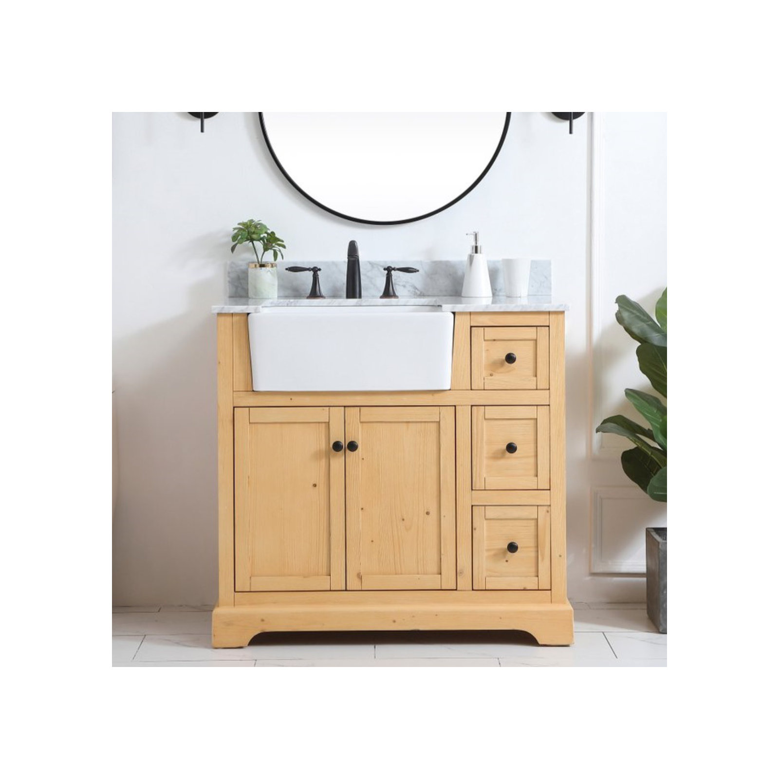 Pardue 36'' Single Bathroom Vanity, Natural Wood