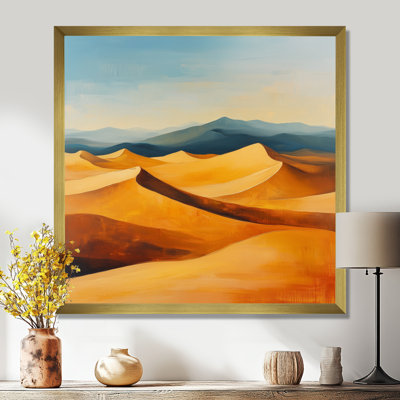 Sunlit Desert Dunes - Landscape Framed Wall Decor