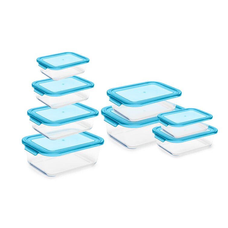 Prep & Savour Cassy One-Handed Airtight Plastic 8 Container Food Storage  Set